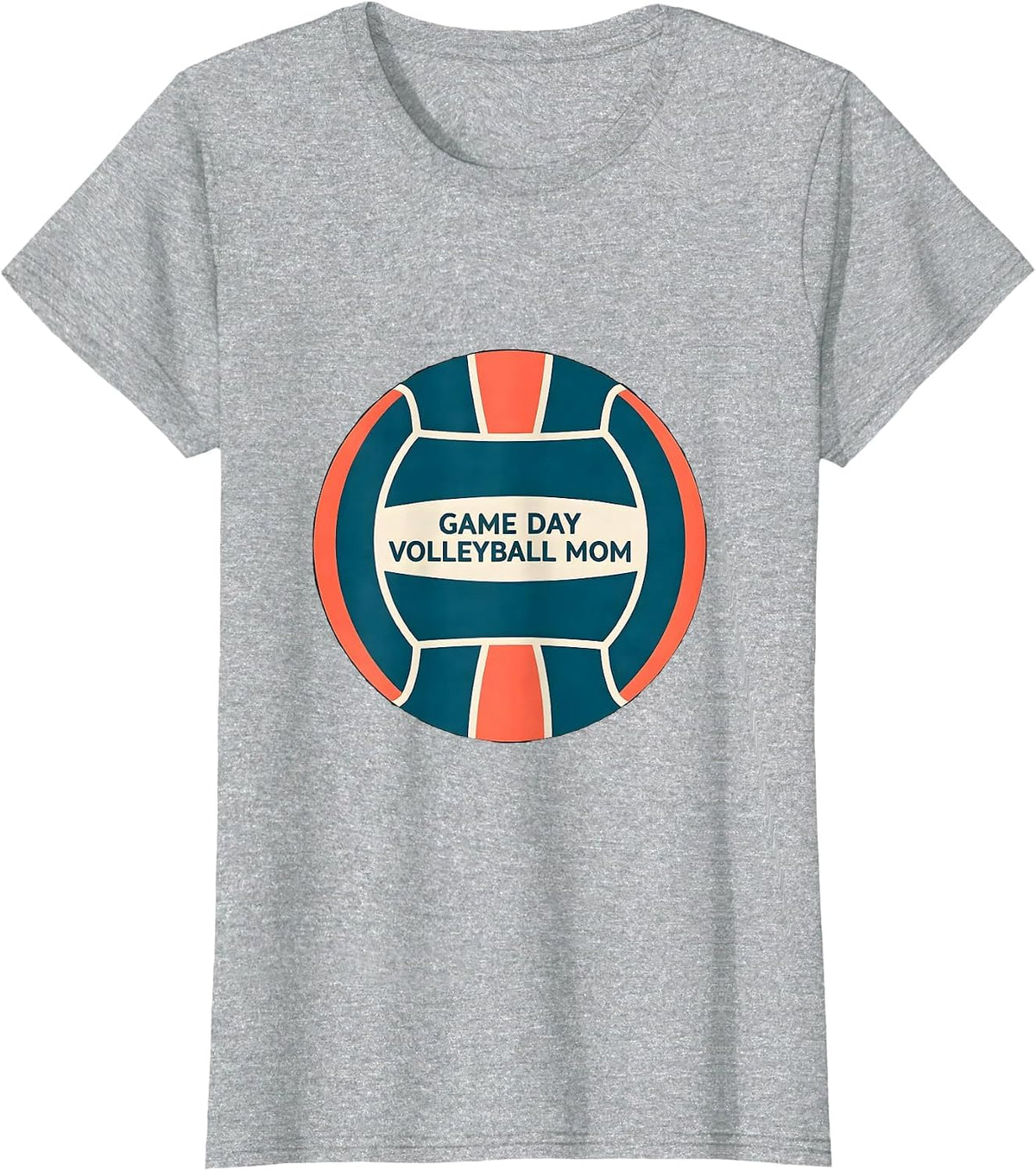 Game Day Volleyball Mom Disrupted Stripe Graphic Team Colors T-Shirt - Heather Grey
