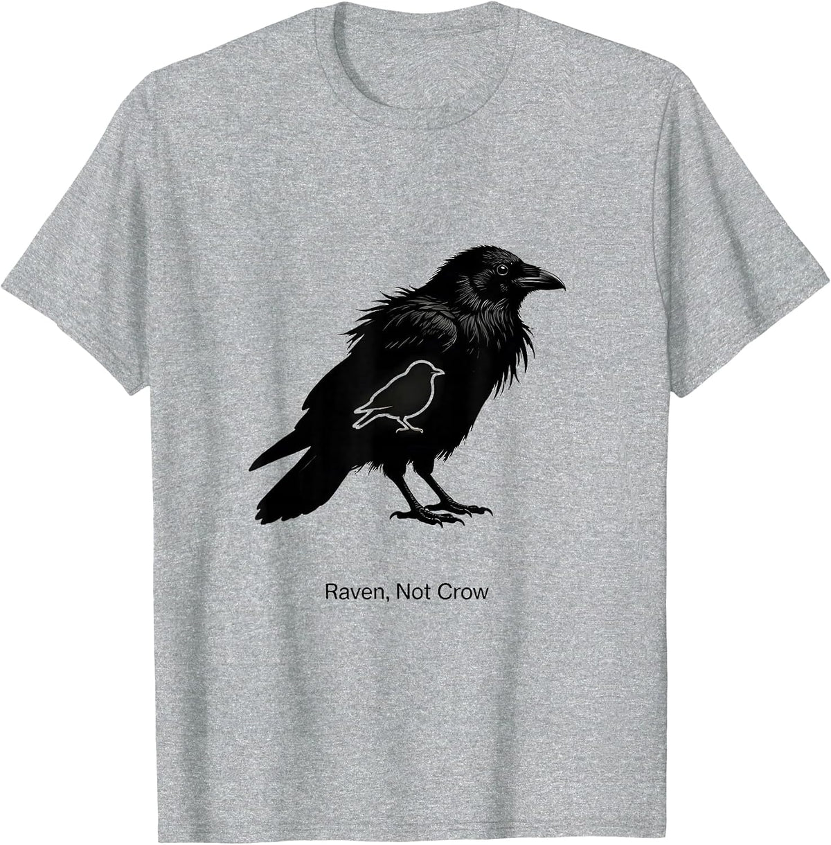 Men's Raven Not Crow Dark Humor Bird Lover Bird Watcher T-Shirt - Heather Grey