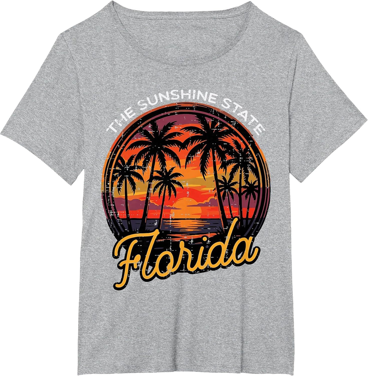 Florida Sunshine Retro Summer Vacation Men Women Kids T-Shirt - Heather Grey