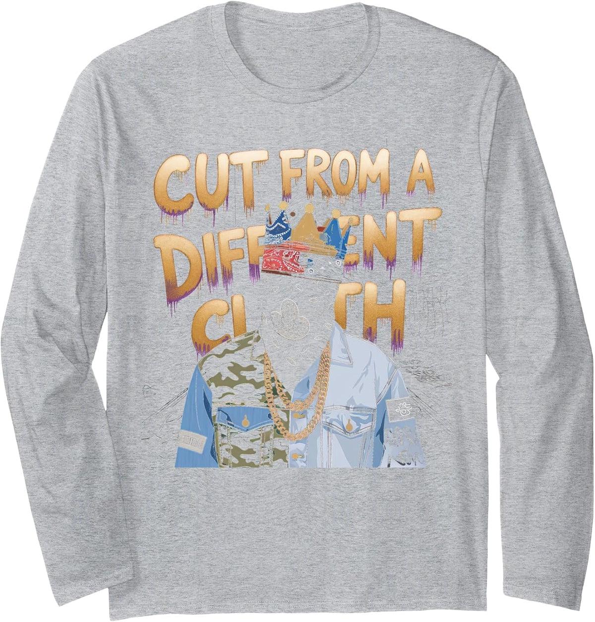 Hip Hop Long Sleeve T-Shirt - Adult Unisex Heather Grey