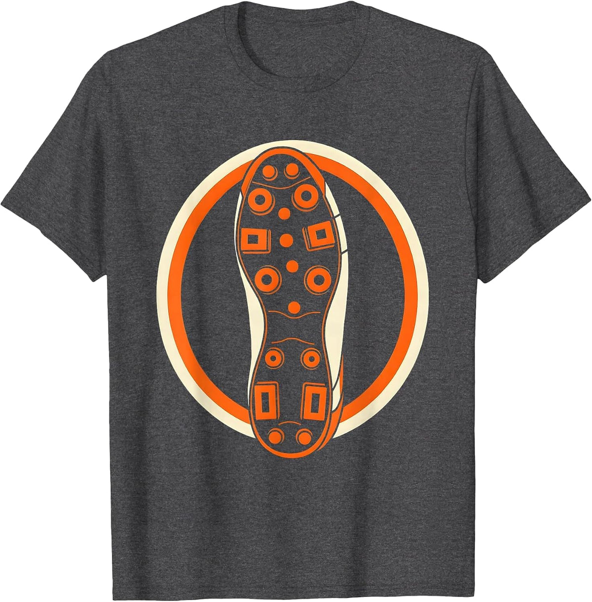 Men's Rugby Boot Studs View Graphic Design T-Shirt - Dark Heather Grey