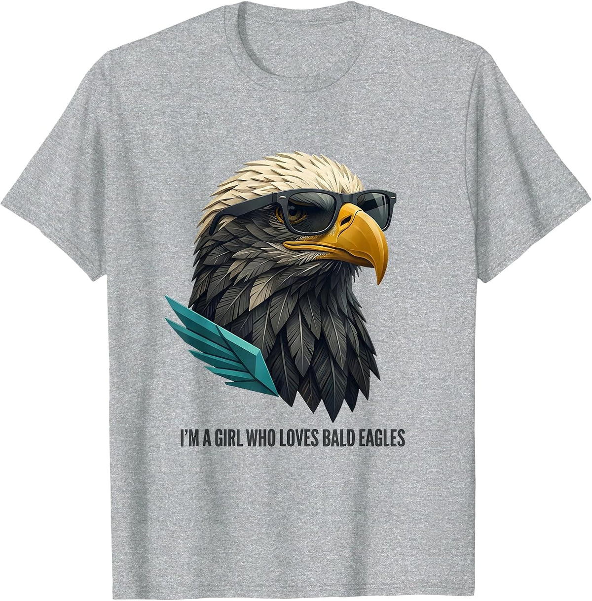 Men's I'm A Girl Who Loves Bald Eagles Midcentury Modern Eagle T-Shirt - Heather Grey