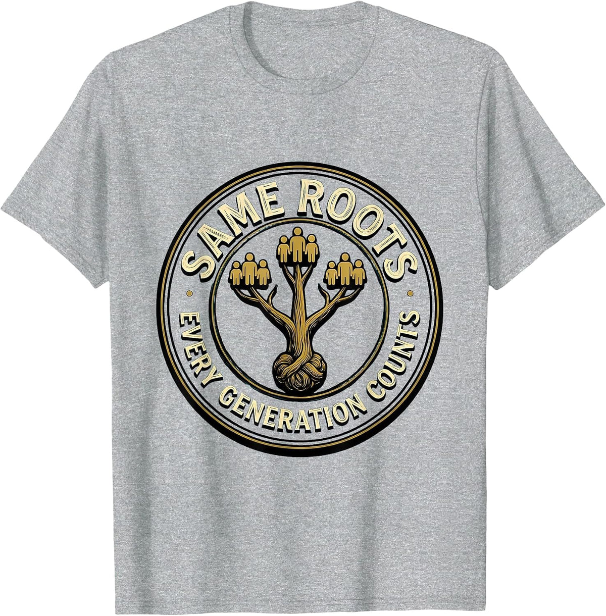 Men's Same Roots Every Generation Counts Family Reunion Matching T-Shirt - Heather Grey