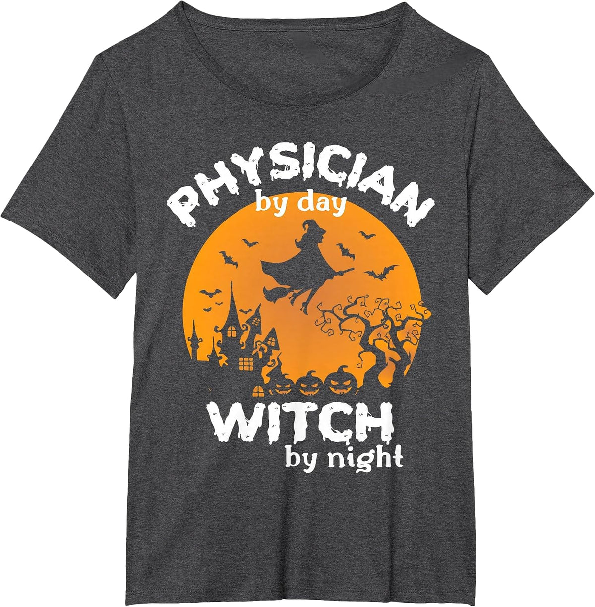 Funny Physician Doctor Halloween Costume for Physicians T-Shirt - Dark Heather Grey
