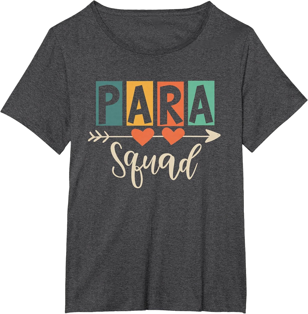 para Squad Paraprofessional Educator Teacher Education T-Shirt - Dark Heather Grey