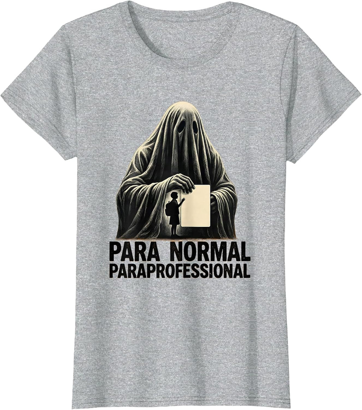 Para Normal Paraprofessional Funny Ghost Halloween T-Shirt - Heather Grey