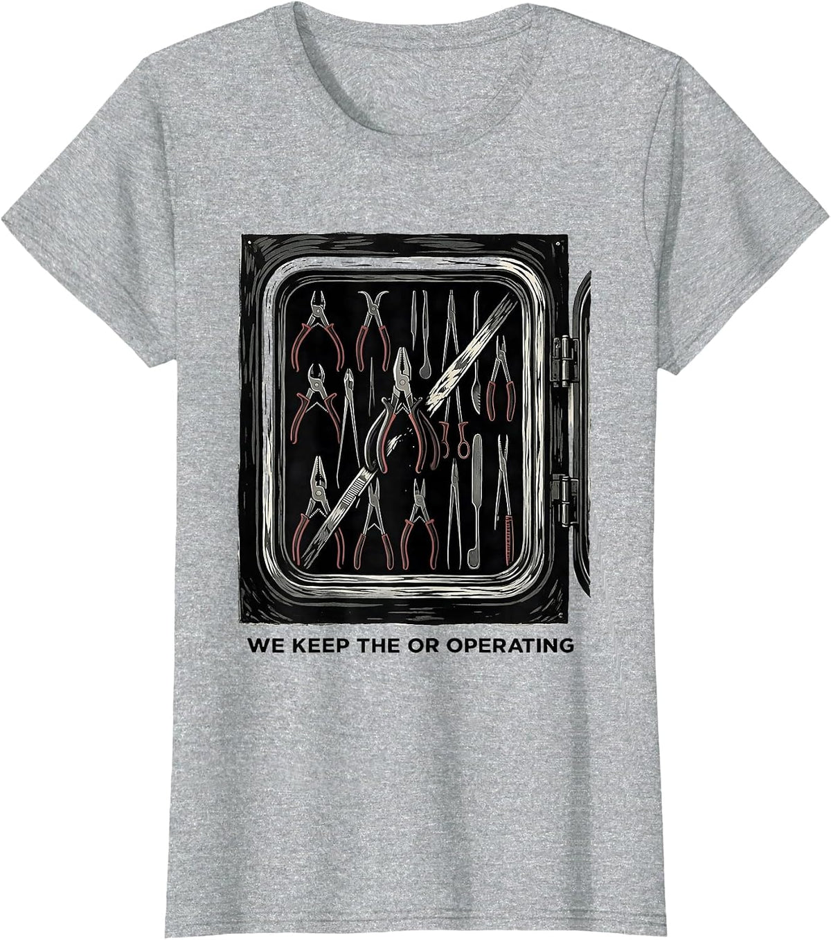 Women's We Keep The OR Operating Funny Sterile Processing Tech SPD T-Shirt - Heather Grey