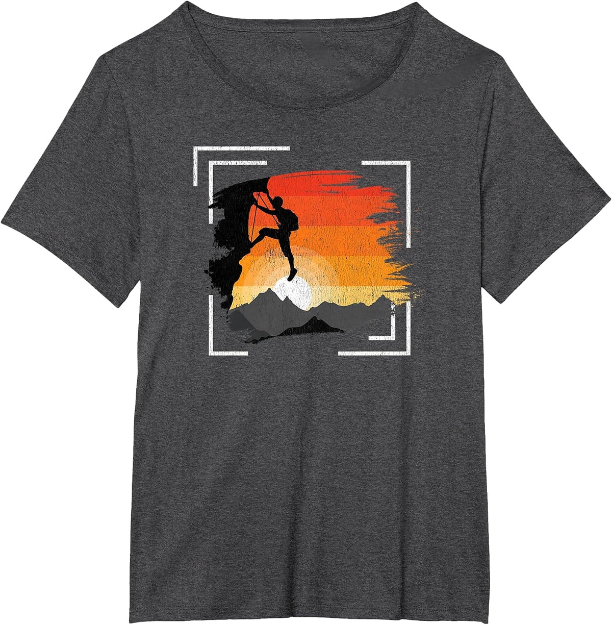 Retro Vintage Rock Climbing T Shirt Men Women Boy Girl Youth T-Shirt - Dark Heather Grey