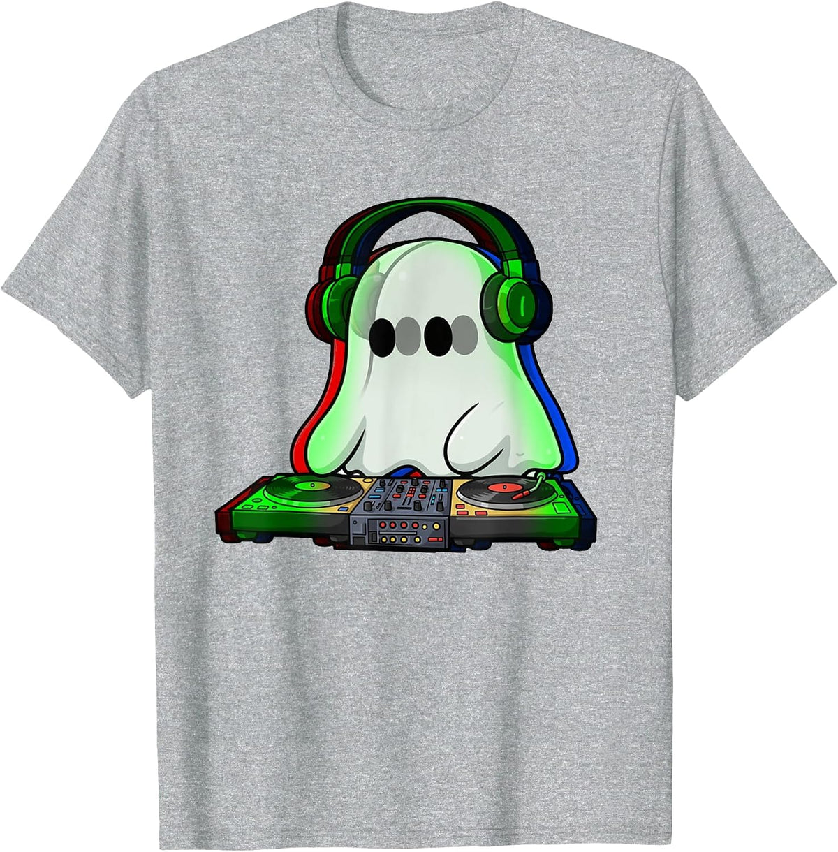 House Music Ghost Rave DJ Halloween Celebration Festival T-Shirt - Heather Grey