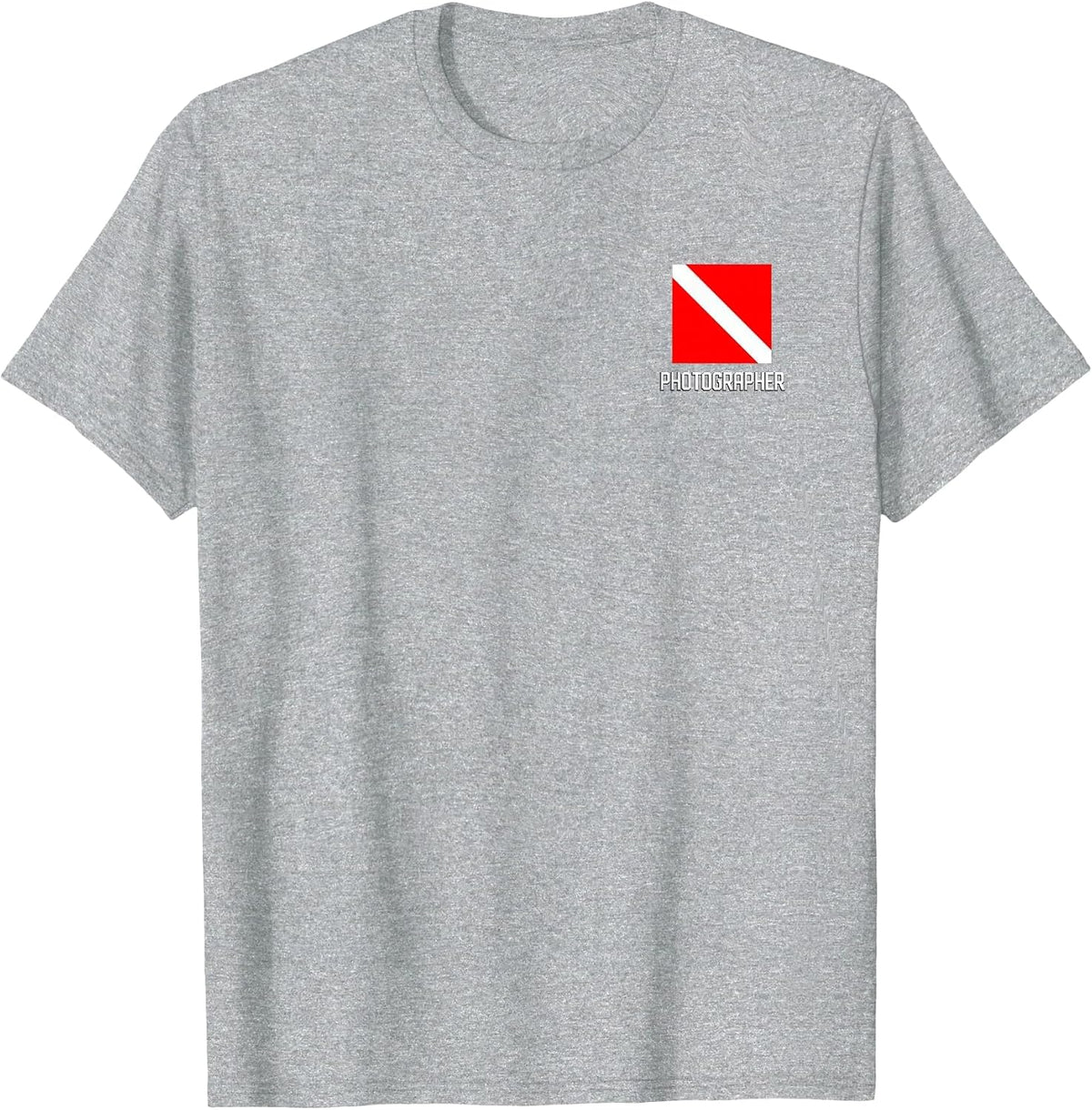 Scuba Dive Flag Underwater Photographer Divemasters Diver T-Shirt - Heather Grey