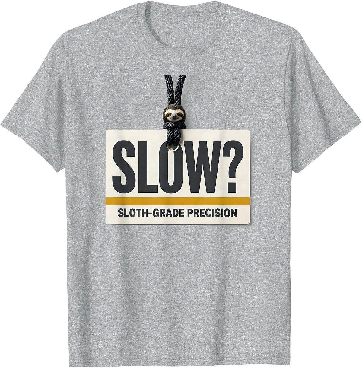 Men's Slow? Sloth-Grade Precision Funny Sloth Lover Animal Humor T-Shirt - Heather Grey