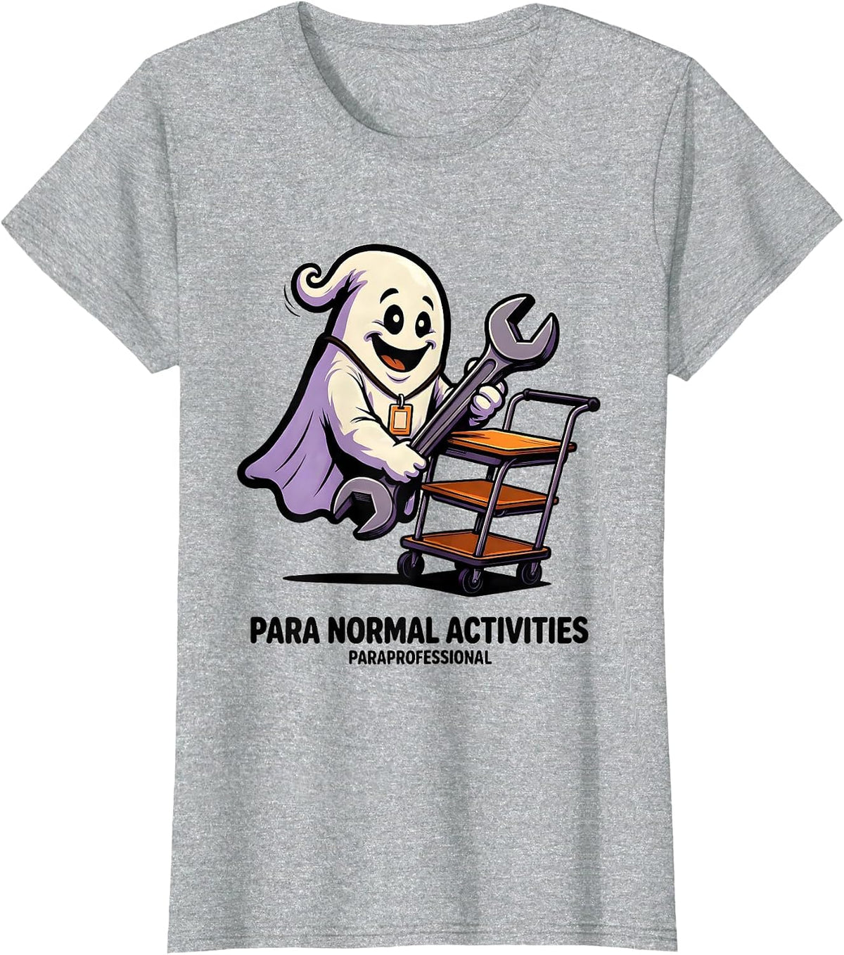 Women's Para Normal Activities Paraprofessional Ghost T-Shirt - Heather Grey