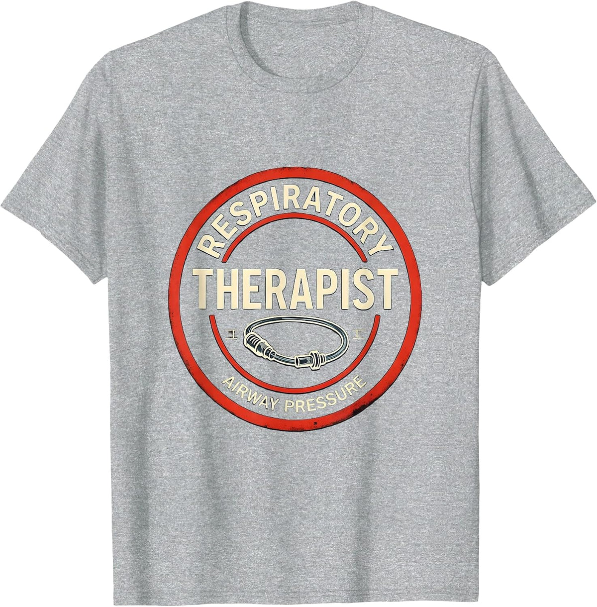 Men's Respiratory Therapist Airway Pressure Professional T-Shirt - Heather Grey