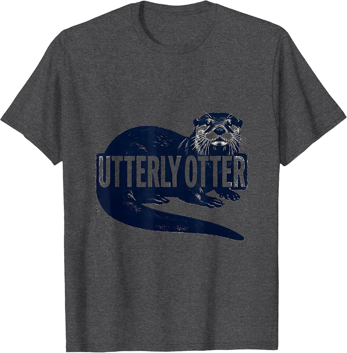 Men's Utterly Otter Funny Otter Lover Novelty Gift T-Shirt - Dark Heather Grey