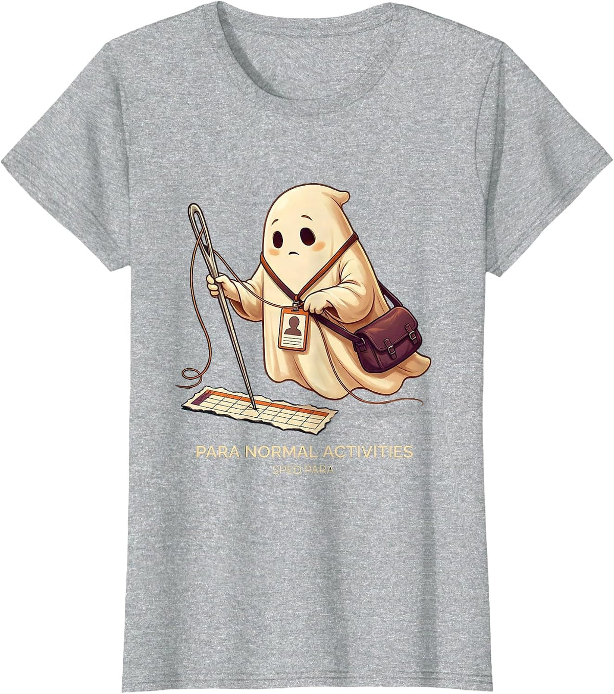 Para Normal Activities SPED Para Ghost Halloween T-Shirt - Heather Grey
