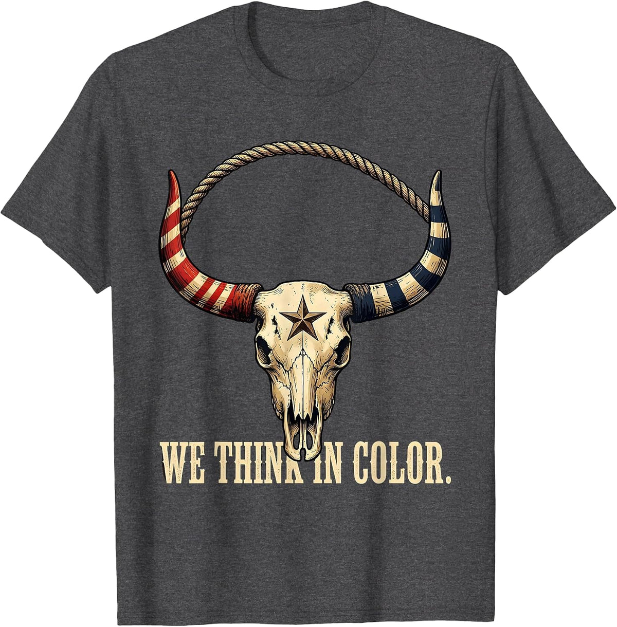 We Think In Color Neurodiversity Design T-Shirt - Dark Heather Grey