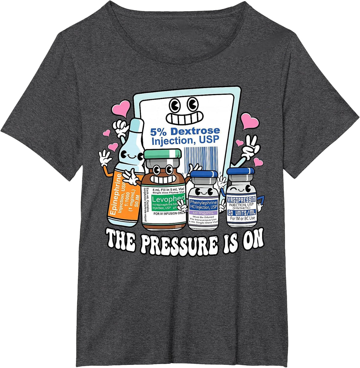 ICU Emergency Nurse Pressure is On Intensive Care Nursing T-Shirt - Dark Heather Grey