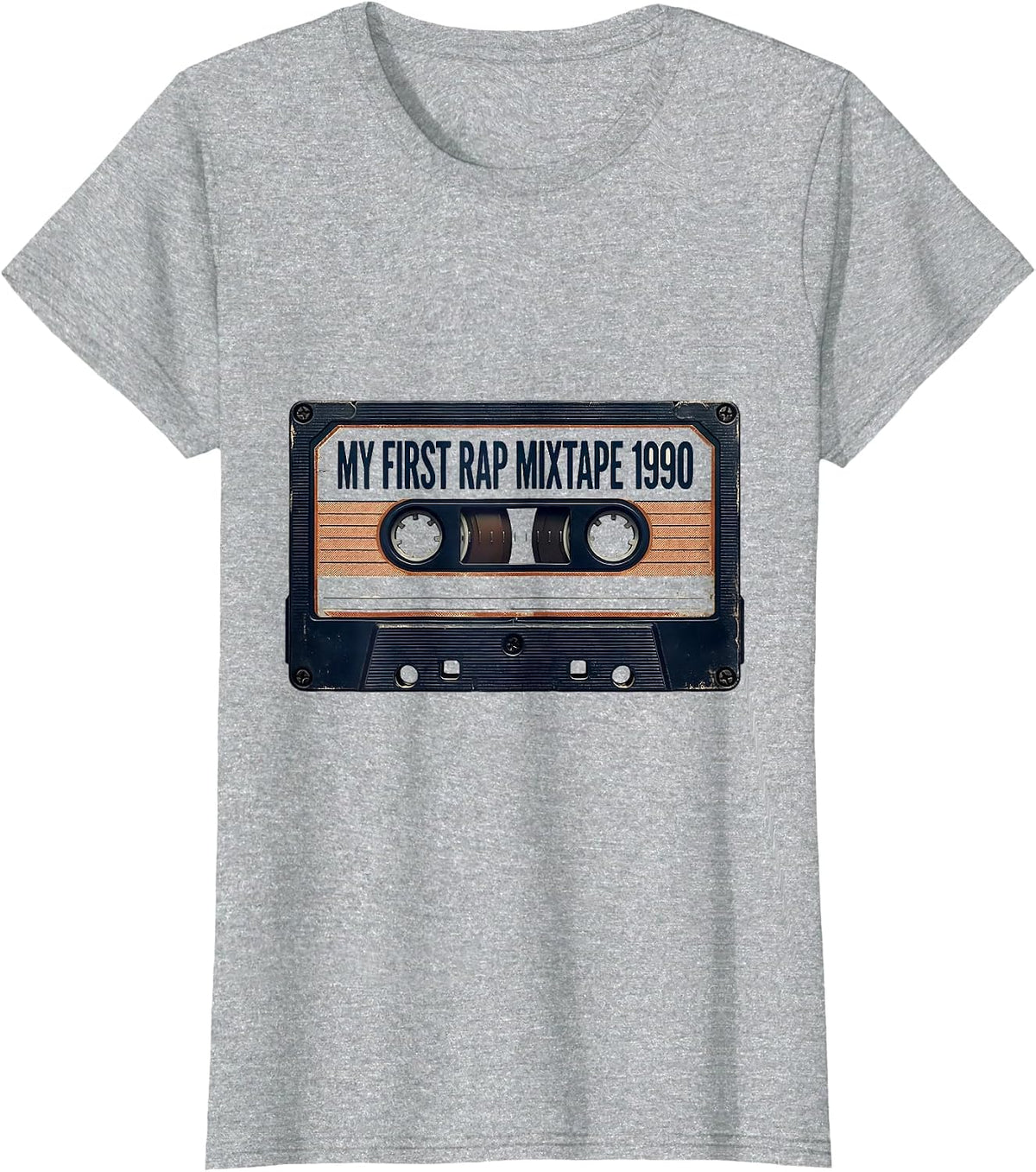 Women's My First Rap Mixtape 1990 Vintage Retro Hip Hop Nostalgia T-Shirt - Heather Grey