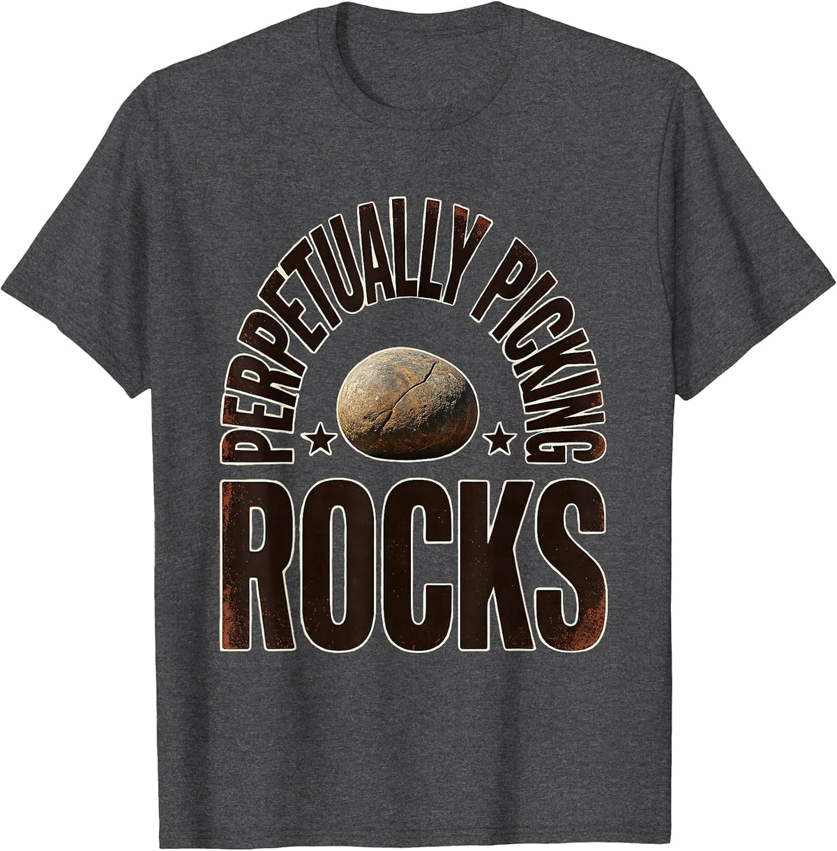 Perpetually Picking Rocks Vintage Rock Collector Geologist T-Shirt - Dark Heather Grey