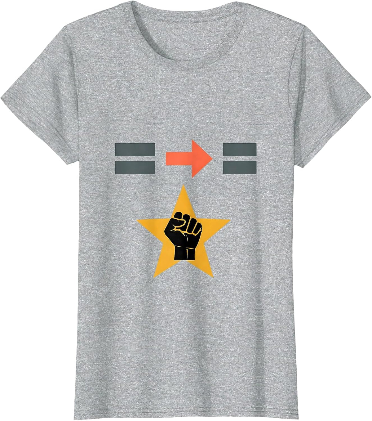 Women's Equality Greater Than Division Black History Symbol T-Shirt - Heather Grey