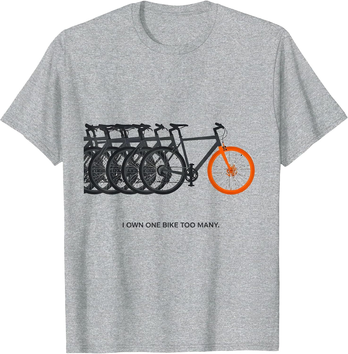 Men's I Own One Bike Too Many Funny Cycling Humor Mountain Bike T-Shirt - Heather Grey