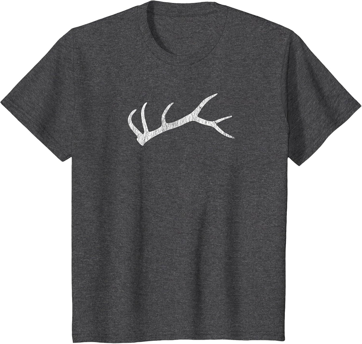 Elk Shed Rack Horn Hunting T-Shirt - Dark Heather Grey