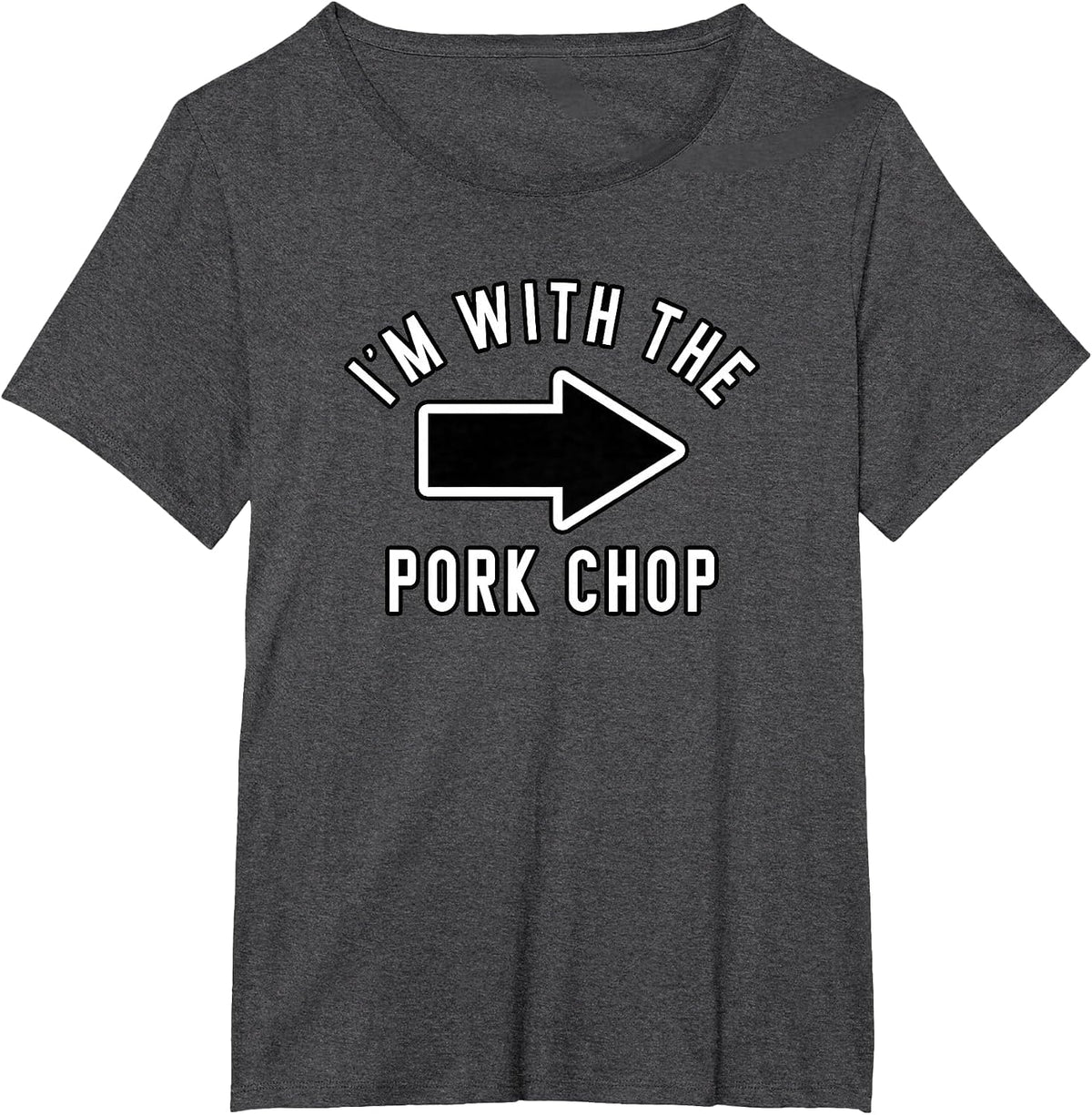 Couples Halloween Costume Shirts I'm with The Pork Chop T-Shirt - Dark Heather Grey