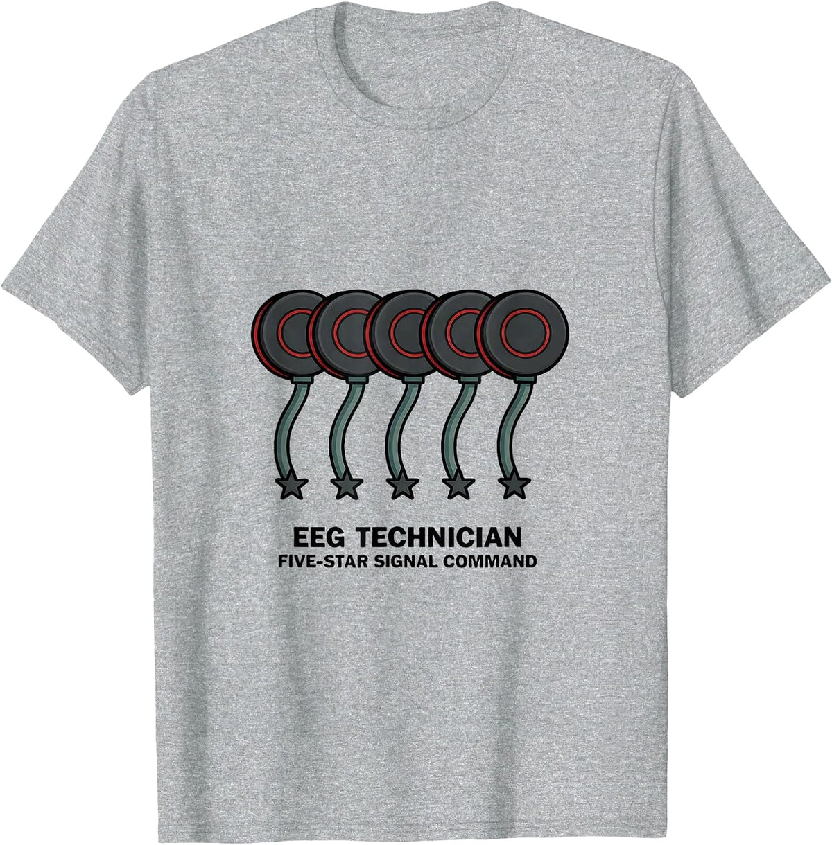 Men's EEG Technician, Five-Star Signal Command Neuro Tech T-Shirt - Heather Grey