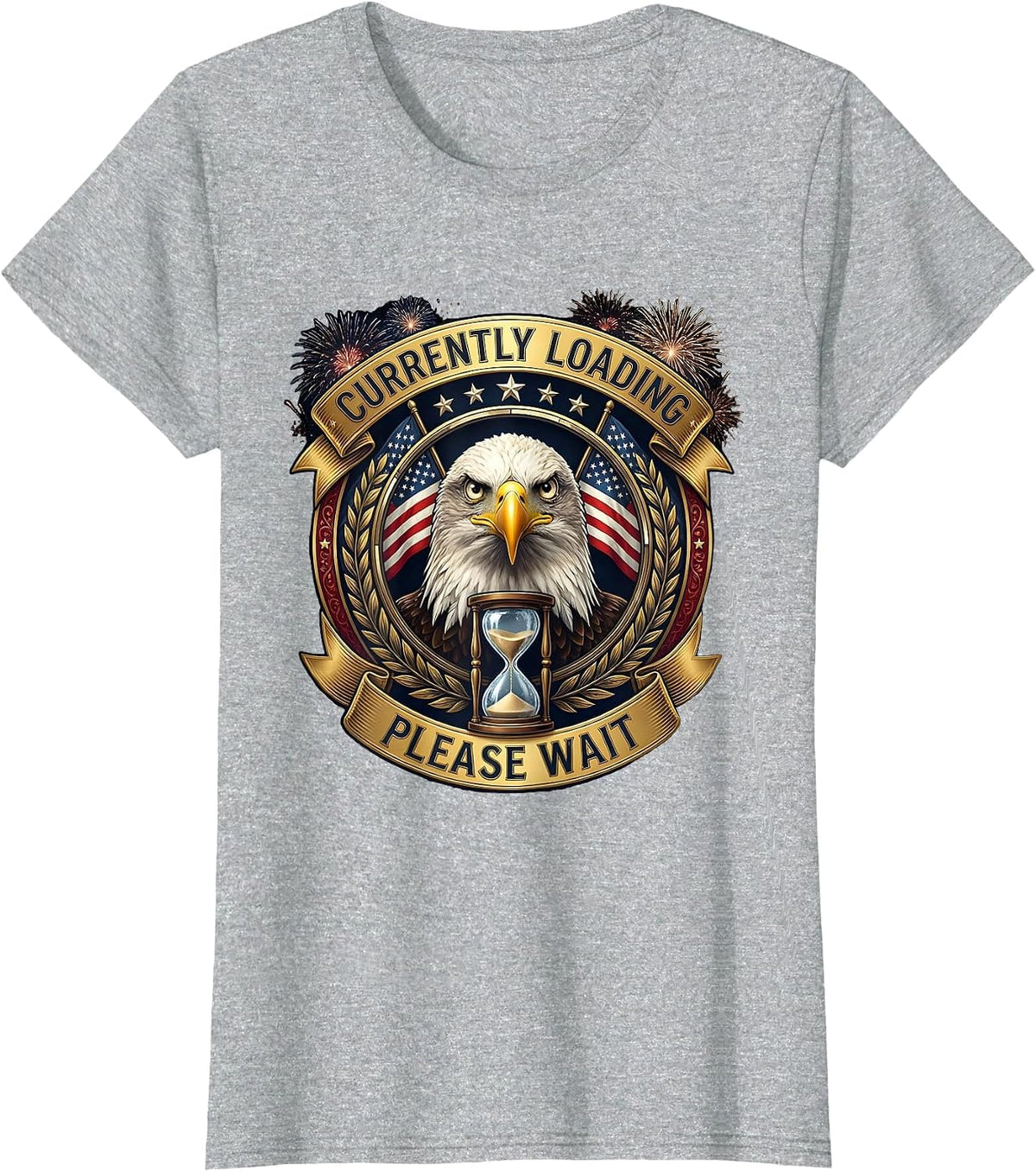 Currently Loading Please Wait Funny Design T-Shirt - Heather Grey