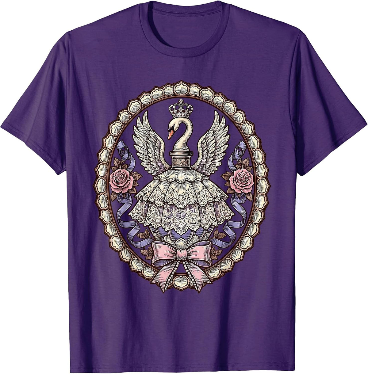 Gigi Swan Perfume Bottle Elegant Illustration T-Shirt - Purple