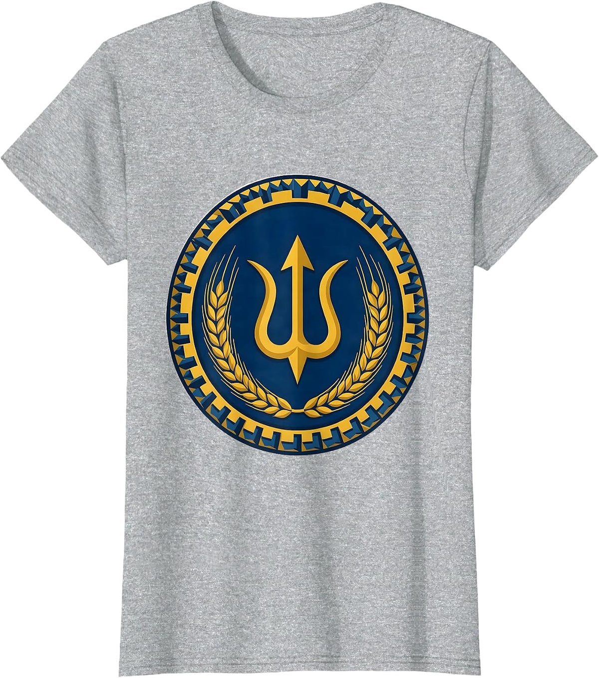 Gold Tryzub Ukrainian National Pride Solidarity T-Shirt - Heather Grey