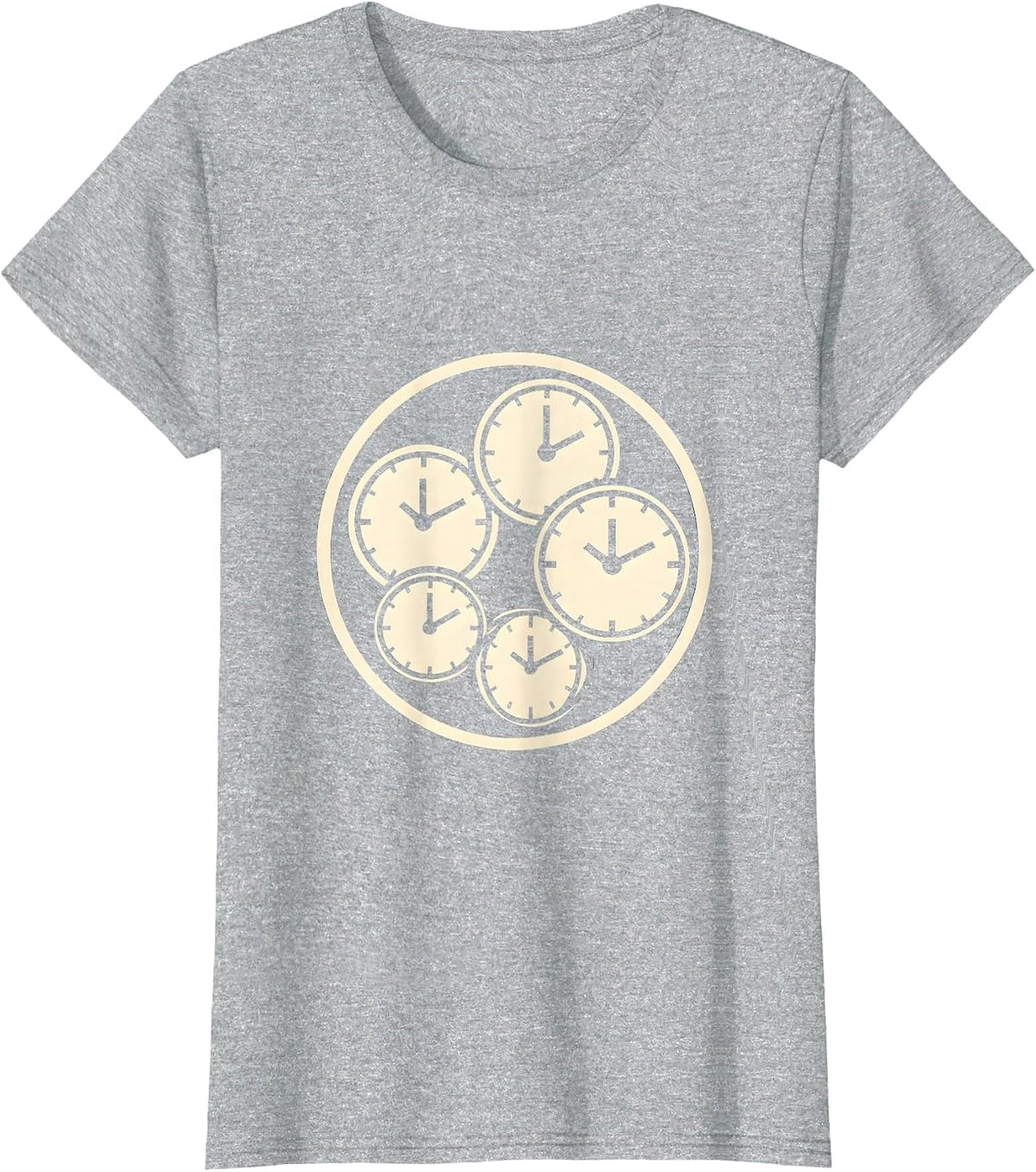 Neurodiversity Many Clocks Different Times Graphic T-Shirt - Heather Grey