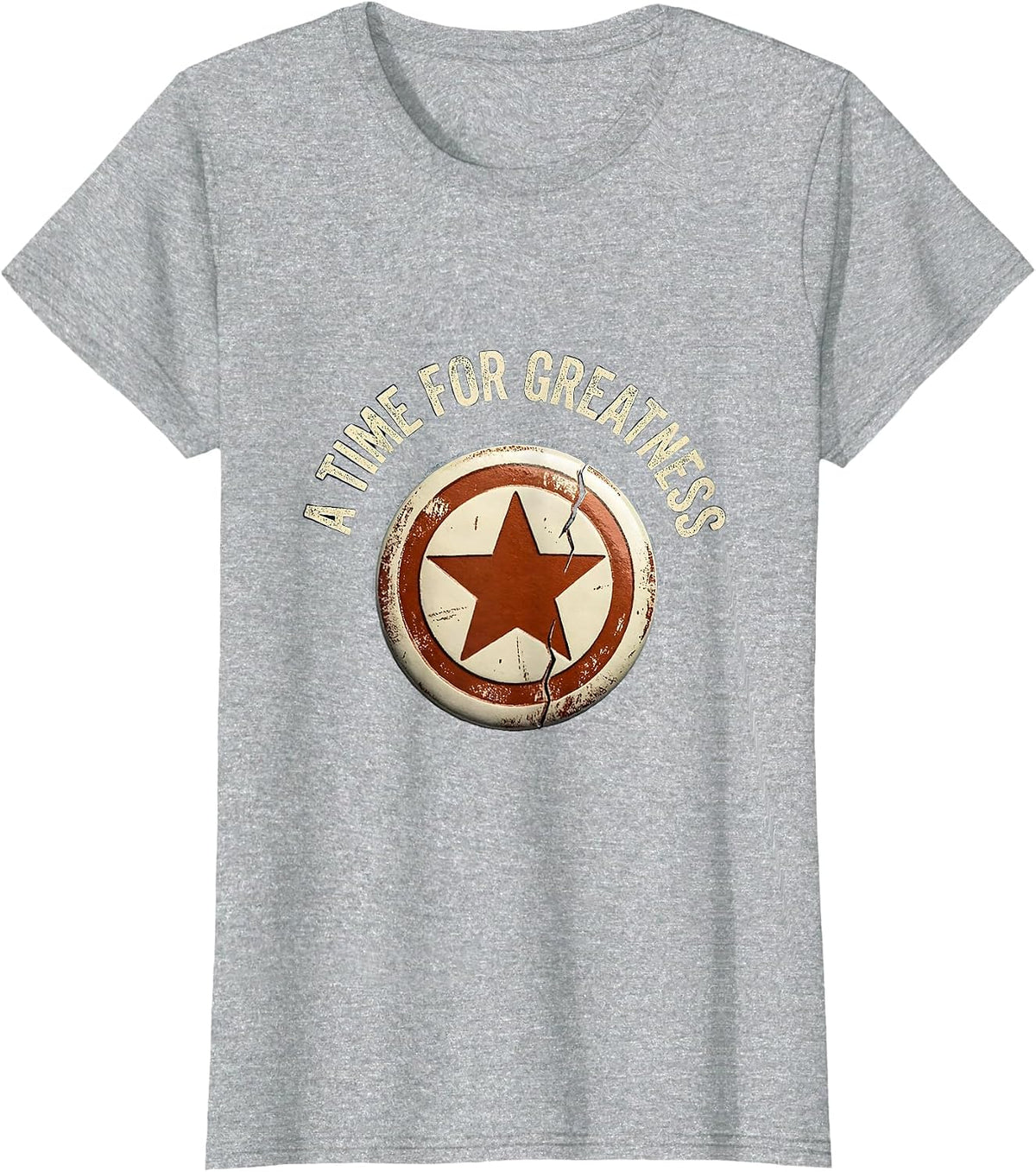 Women's A Time For Greatness Rubber Stamp Retro JFK Campaign T-Shirt - Heather Grey