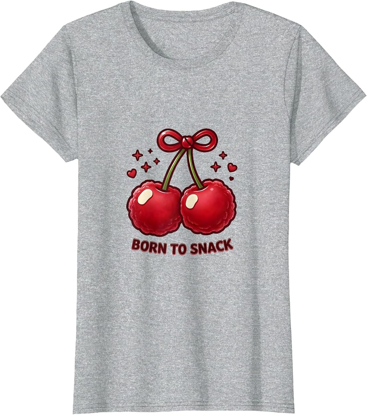 Born to Snack Popcorn Lover Graphic Design T-Shirt - Heather Grey