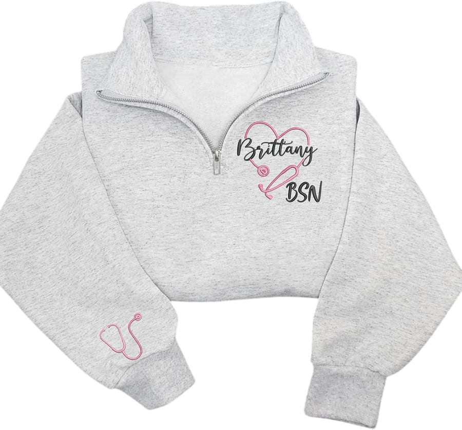 Chillever Custom Nurse Sweatshirt – Registered Nurse RN Gift – Healthcare Worker Apparel – Personalized Nursing Crewneck - N1