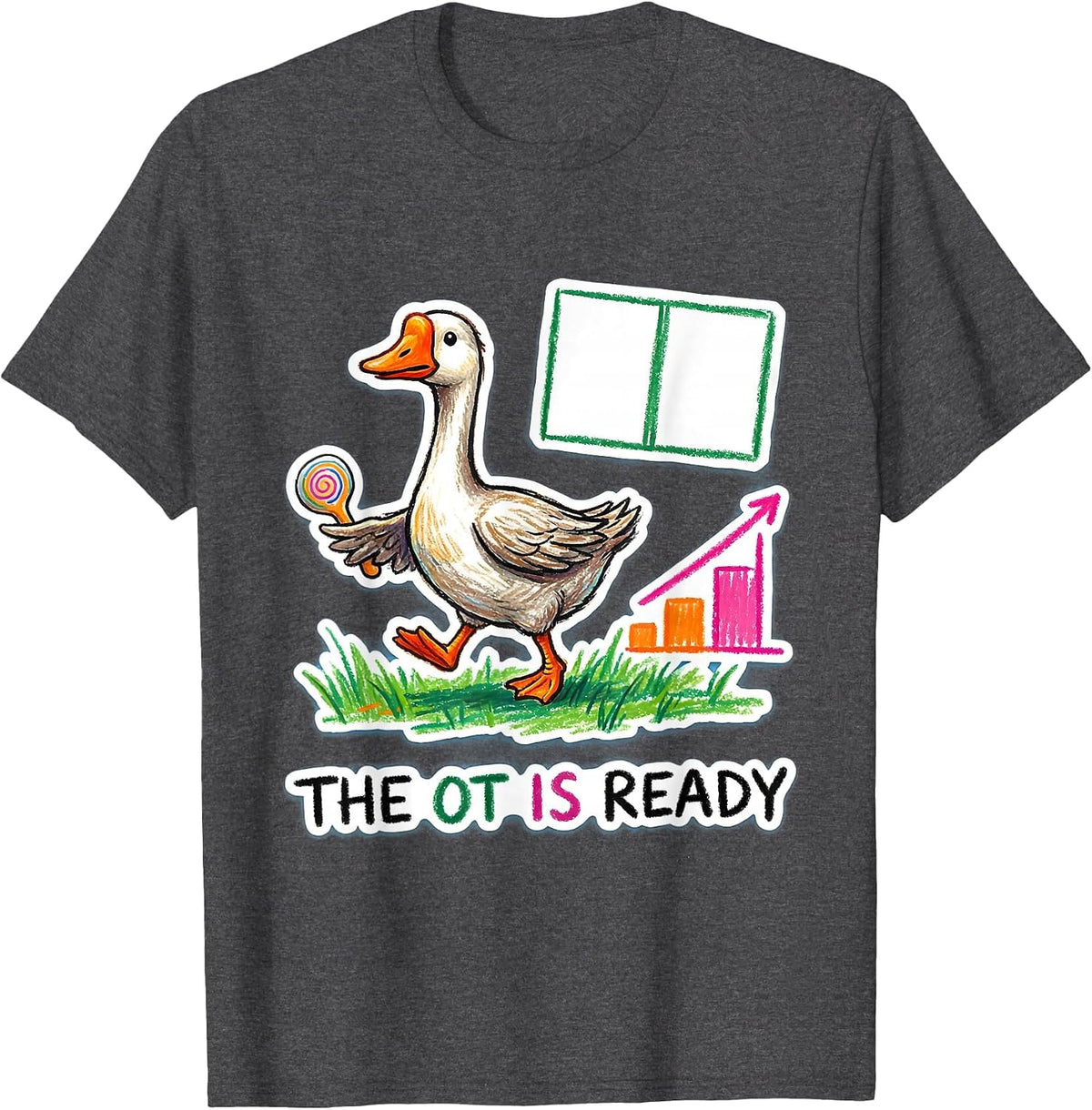 The OT Is Ready Naive Kidcore Special Education Teacher T-Shirt - Dark Heather Grey