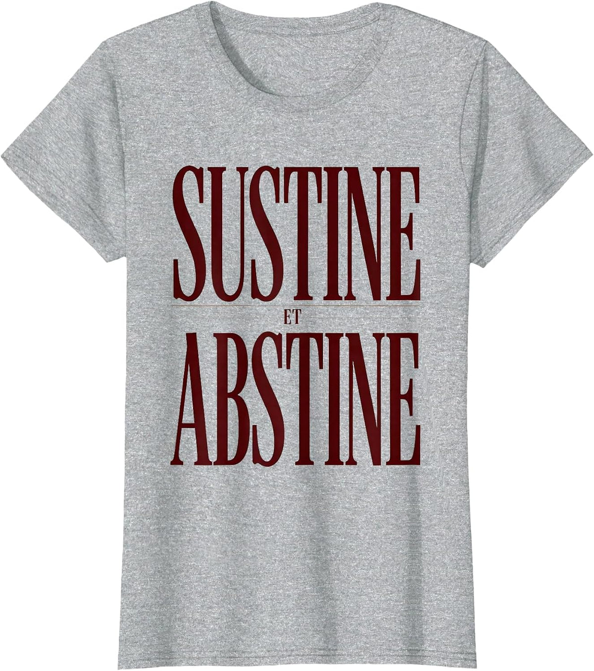 SUSTINE ET ABSTINE Stoic Philosophy Memento Mori Quote T-Shirt - Heather Grey