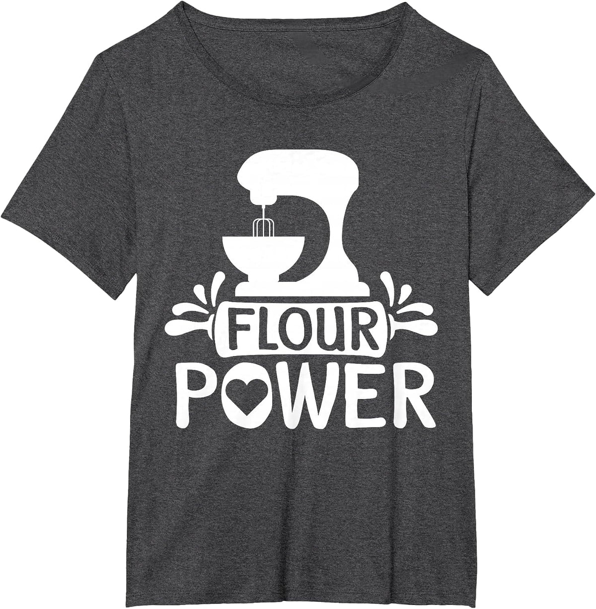 Flour Power Bread Baker Baking T-Shirt - Dark Heather Grey