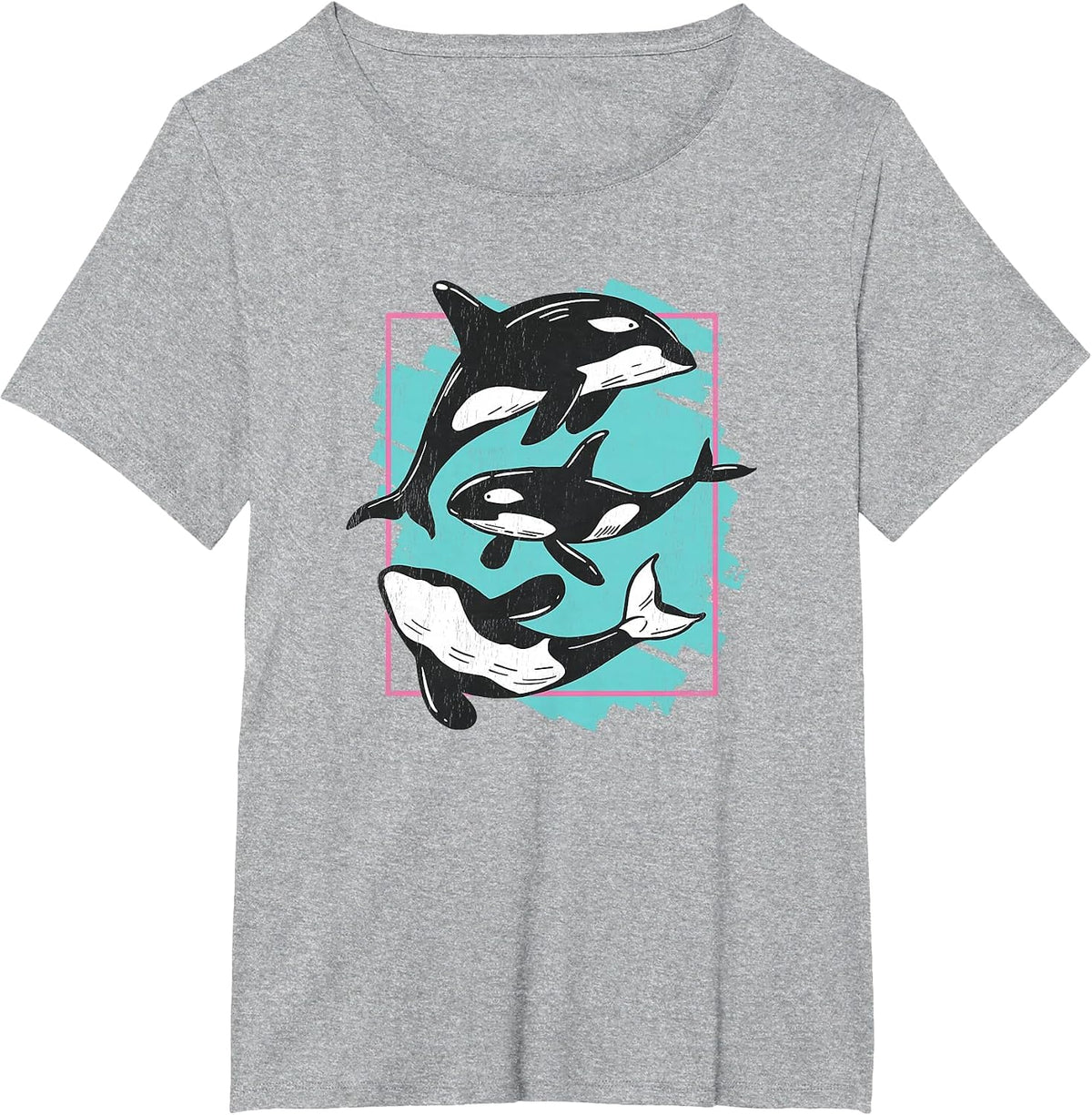 Save The Ocean Orca Whale Sea Life Friends Graphic for Women T-Shirt - Heather Grey