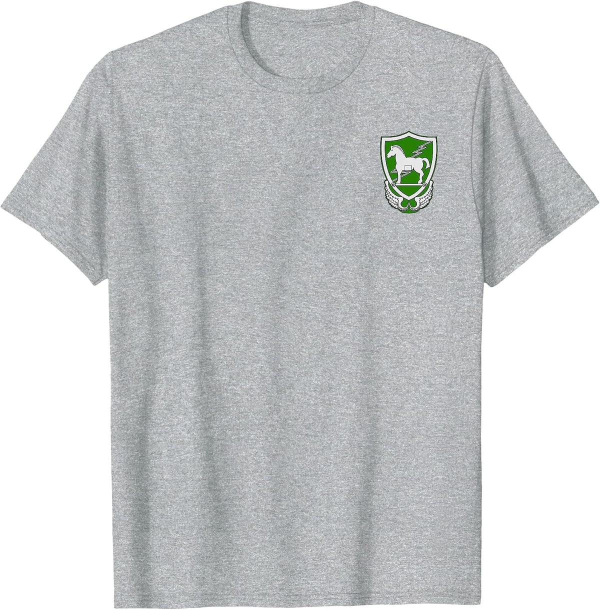 US Army 10th Special Forces Group Trojan Horse Badge Design T-Shirt - Heather Grey