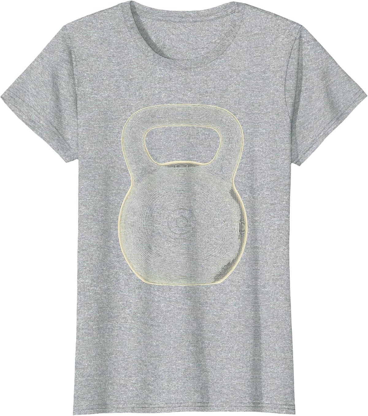 Topographic Kettlebell Gym Workout Humor Weightlifting T-Shirt - Heather Grey