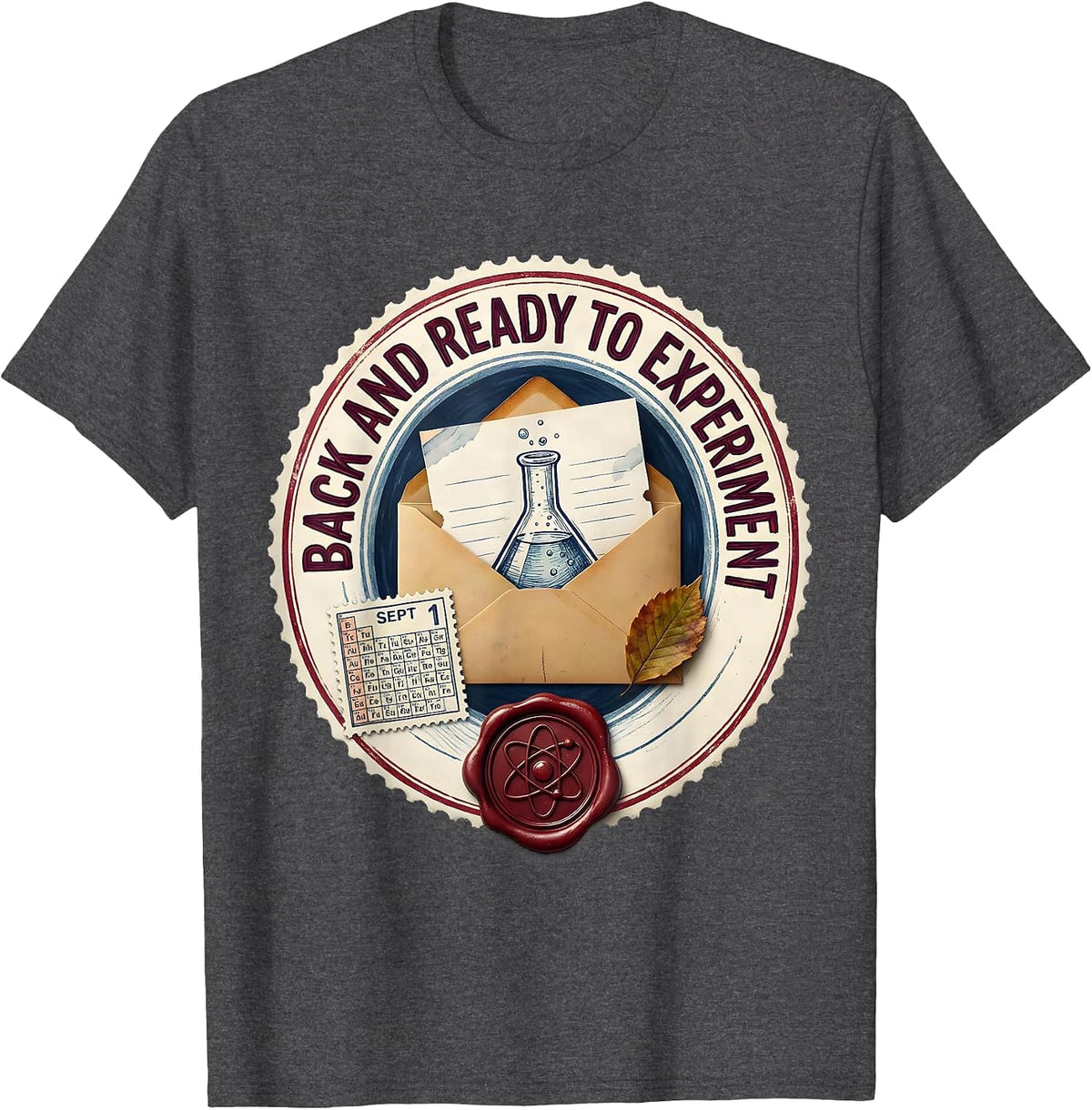 Men's Back to School Science Teacher Experiment Design T-Shirt - Dark Heather Grey