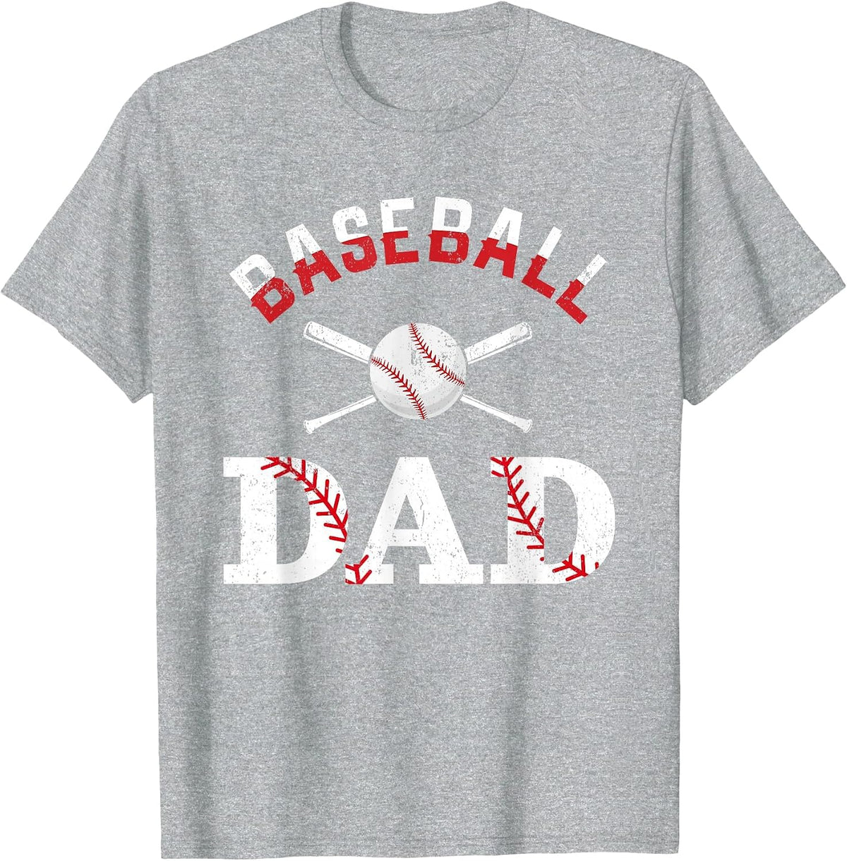 Baseball Dad Happy Fathers Day Shirts for Men Boys Kid T-Shirt - Heather Grey