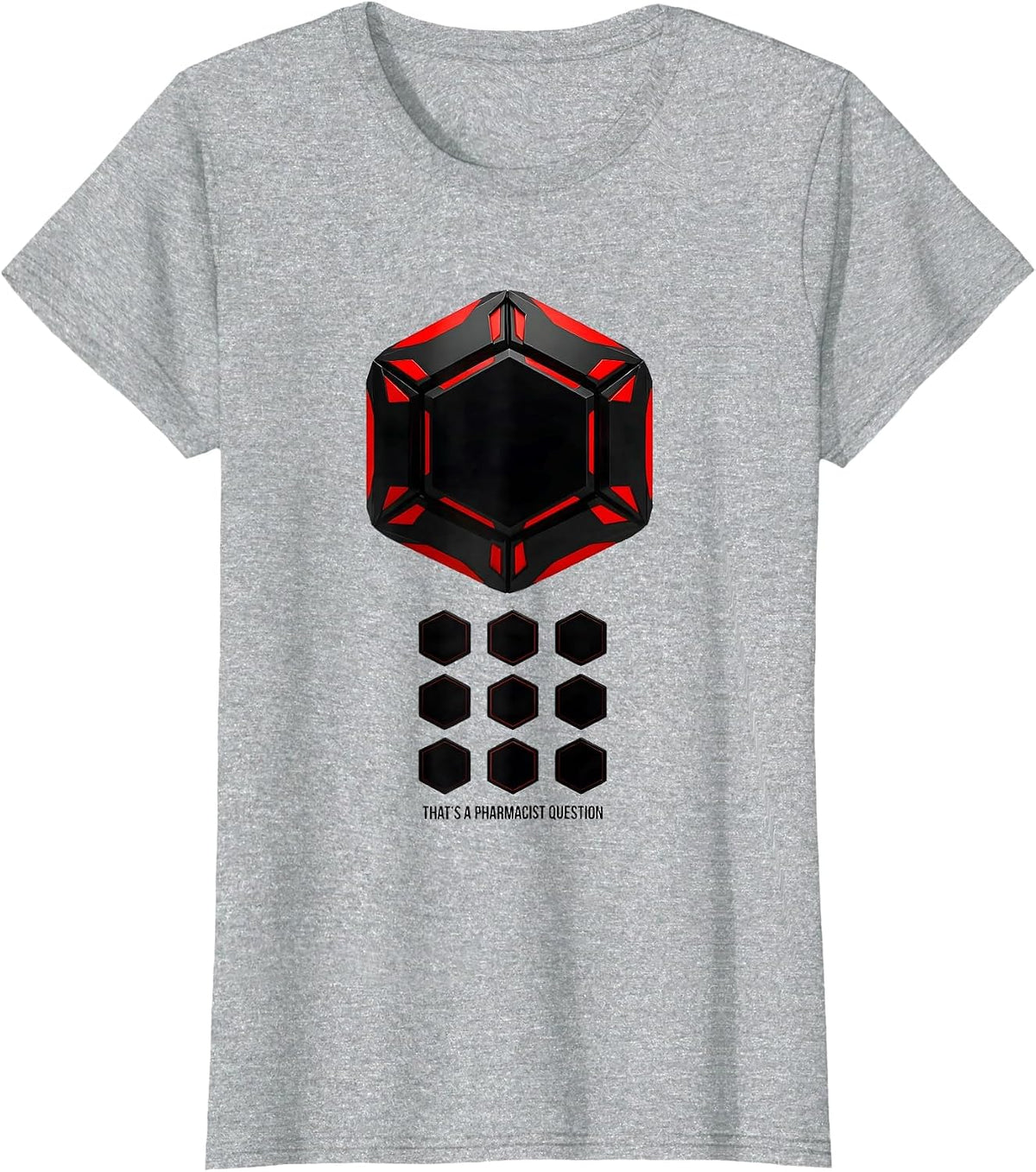 That's A Pharmacist Question Geometric Pharmacy Tech Humor T-Shirt - Heather Grey