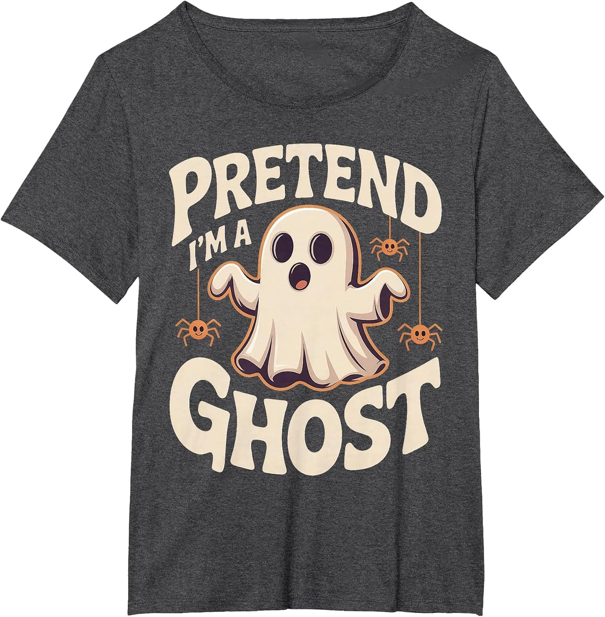 Pretend I'm A Ghost Funny Lazy Halloween Ghost Costume T-Shirt - Dark Heather Grey