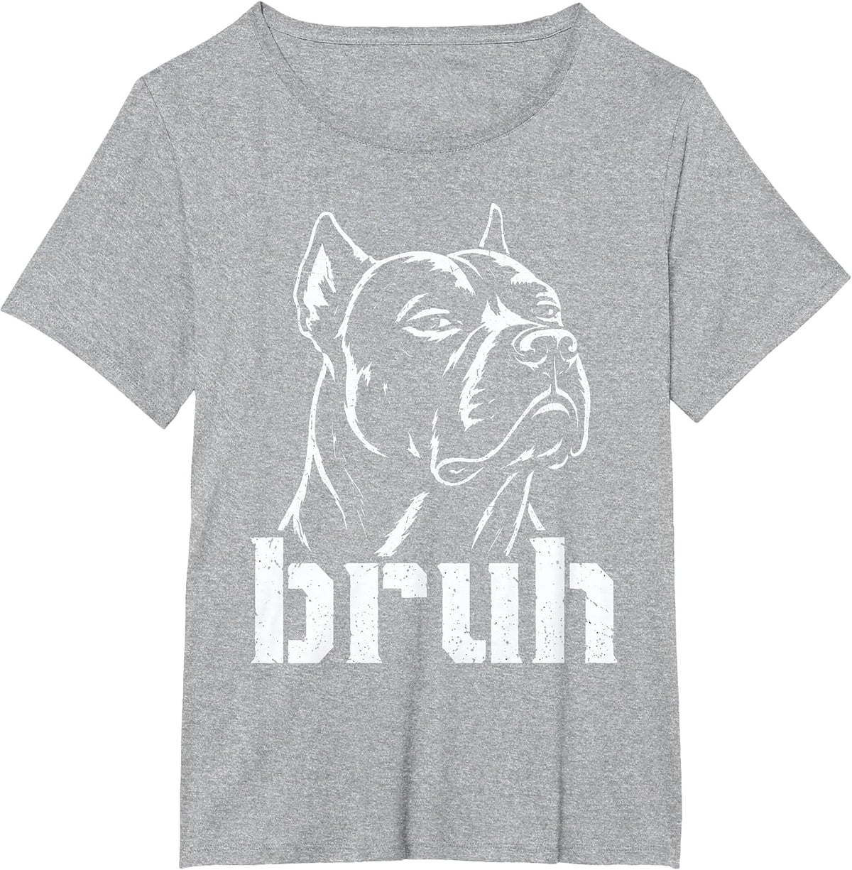 Bruh Funny Pitbull Meme Graphic Dog Dad Pittie Lovers T-Shirt - Heather Grey