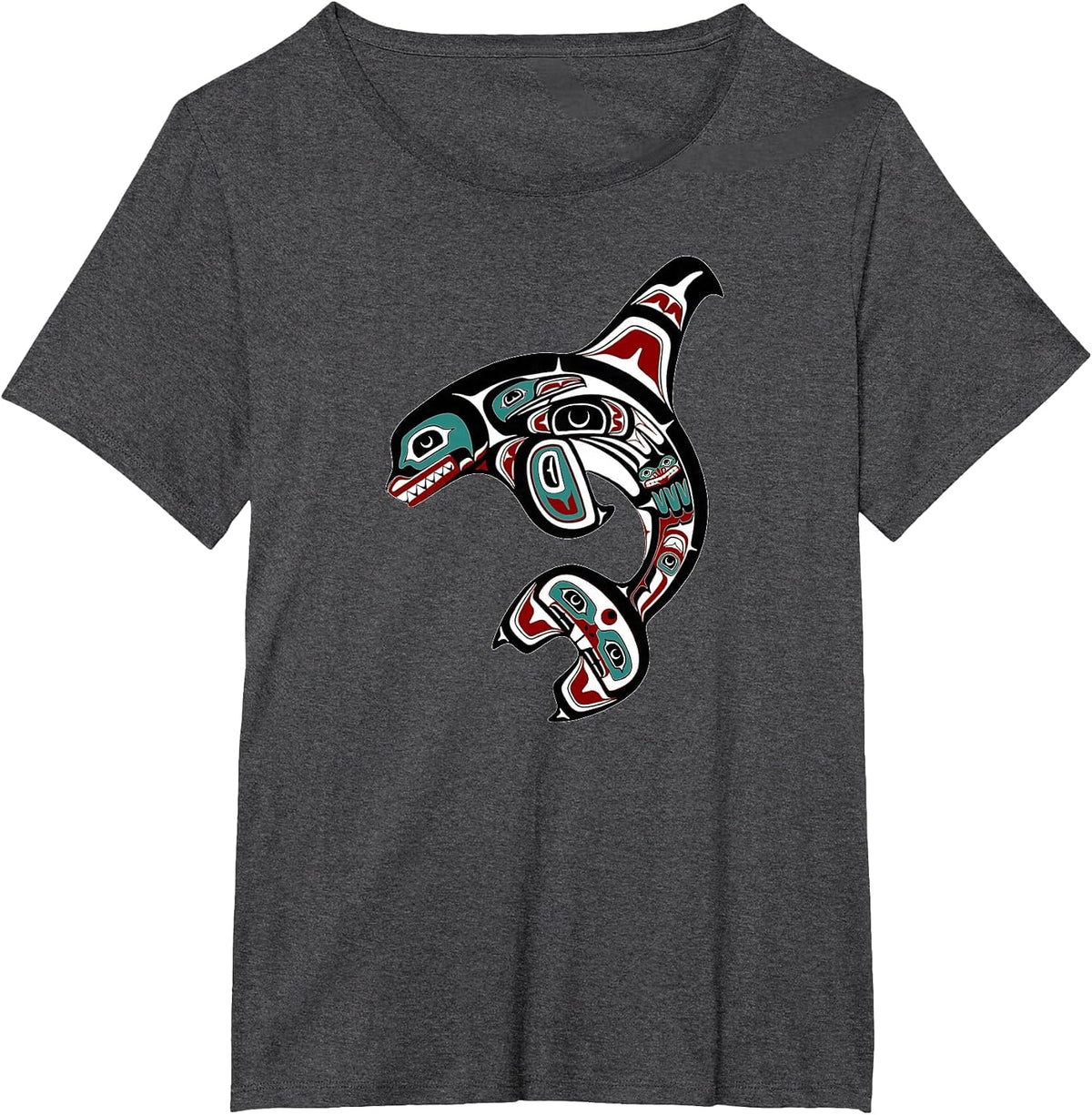 Orca Killer Whale Pacific Northwest Alaska Native American T-Shirt - Dark Heather Grey