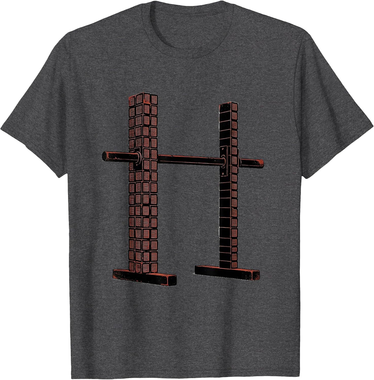 Men's Squat Rack Funny Gym Workout Weightlifting Humor T-Shirt - Dark Heather Grey