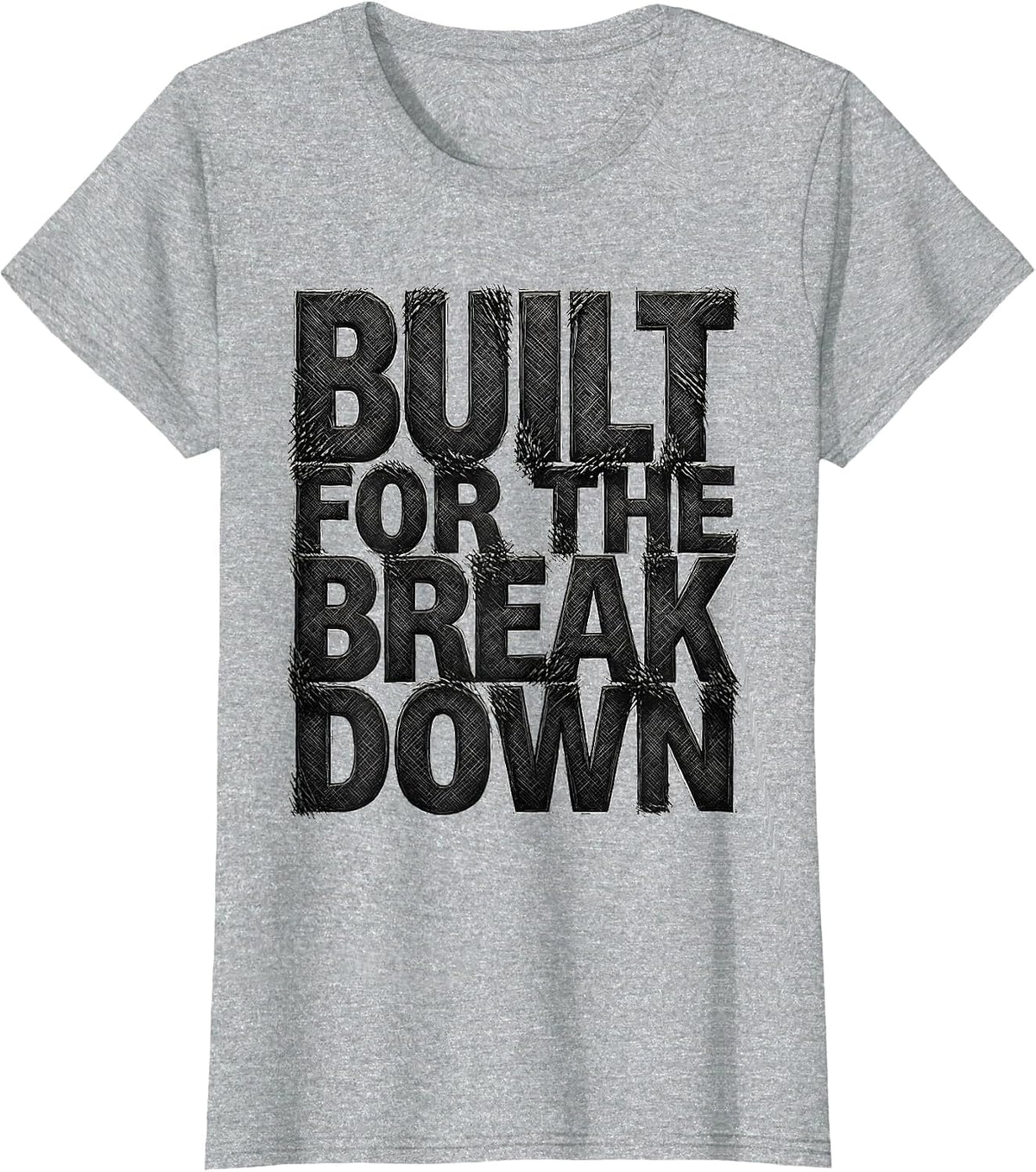 Women's Built for the Breakdown Rugby Graphic Design T-Shirt - Heather Grey
