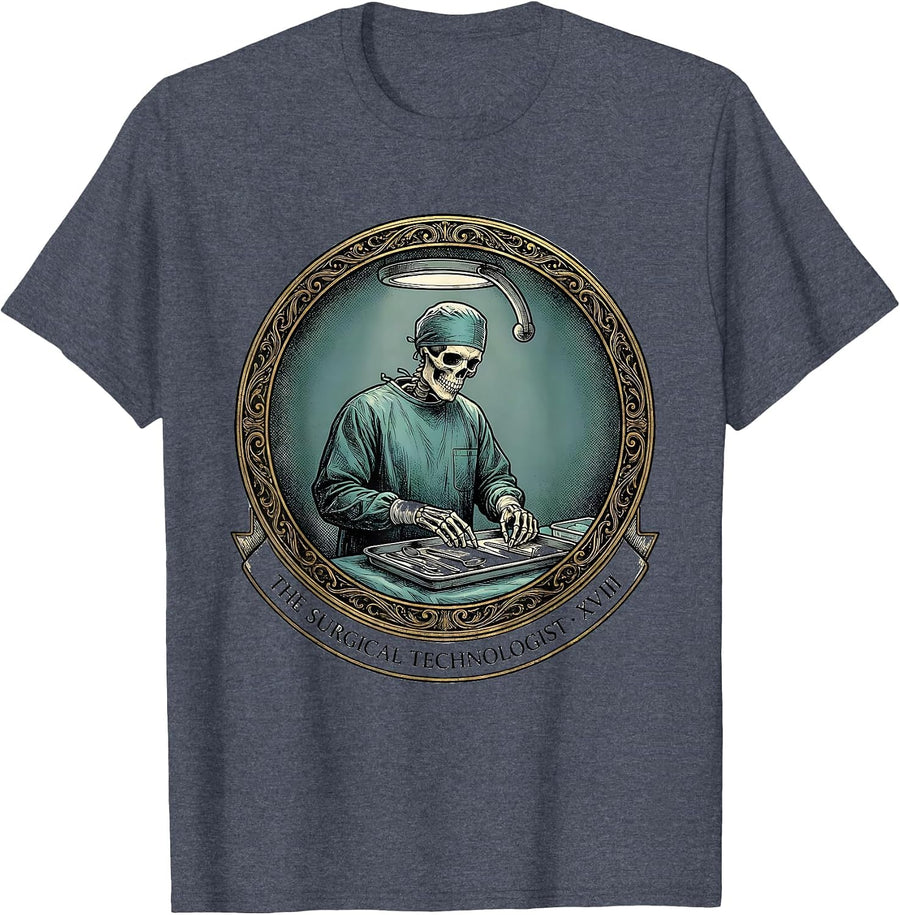 The Surgical Technologist · XVIII Funny Healthcare Worker T-Shirt - Heather Blue
